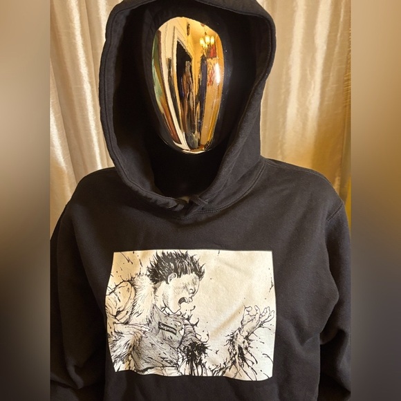 Supreme 17AW AKIRA Arm Hooded Sweatshirt Pullover Hoodie Black Size-M EUC - Picture 1 of 15